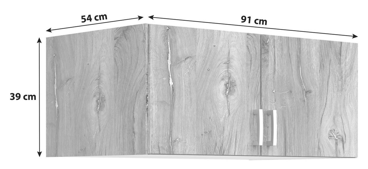 Aufsatzschrank 91 Cm Brando Eiche Dekor - Eichefarben, KONVENTIONELL, Holzwerkstoff (91/39/54cm)
