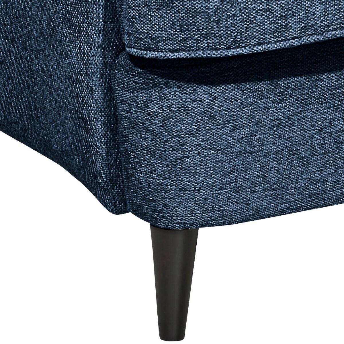 Ohrensessel Oskar Webstoff Dunkelblau - Schwarz/Dunkelblau, Basics, Holzwerkstoff/Textil (78/102/98cm) - MID.YOU