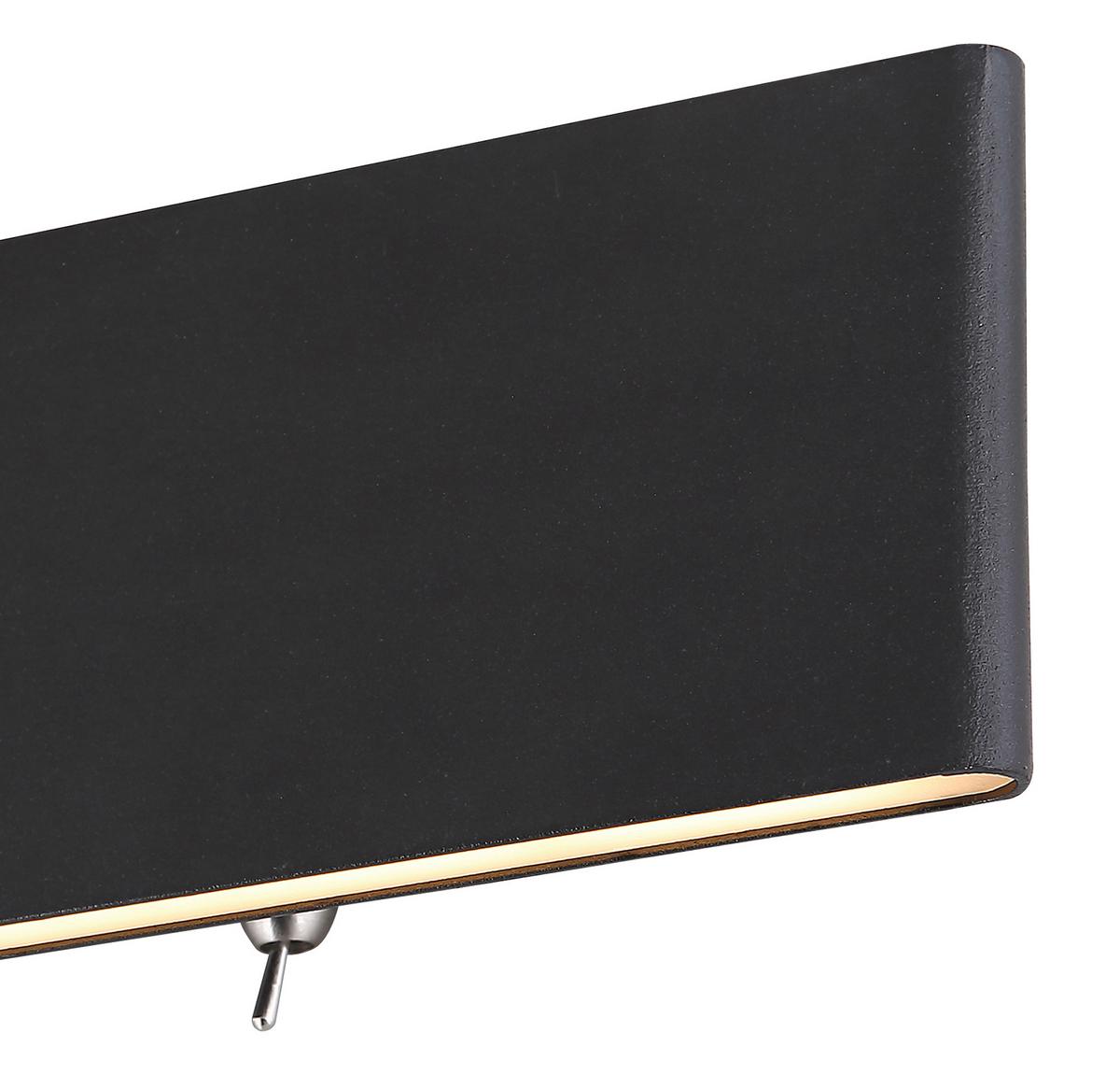 Led Falilámpa 41751-12b - fekete/opál, Basics, műanyag/fém (29,5/4,5/8cm) - Globo