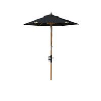 Sonnenschirm Bl: 180x180cm Schwarz - Schwarz/Teakfarben, KONVENTIONELL, Holzwerkstoff (180/180cm) - Gardenson