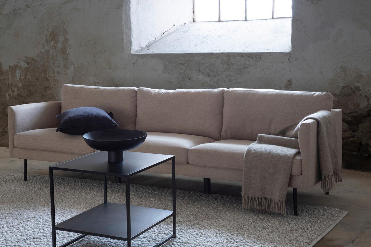 3-Sitzer-Sofa Zoom - Schwarz/Braun, Design, Textil/Metall (260/78/80cm) - Livetastic