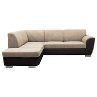 Ecksofa mit Bettkasten Doris Rücken Echt Braun/Beige - Dunkelbraun/Beige, Design, Textil (196/255cm) - MID.YOU
