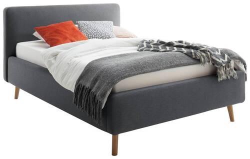 Polsterbett Mattis 140x200cm Anthrazit, inkl. Bettkasten - Eichefarben/Anthrazit, Design, Holz/Textil (140/200cm) - Livetastic