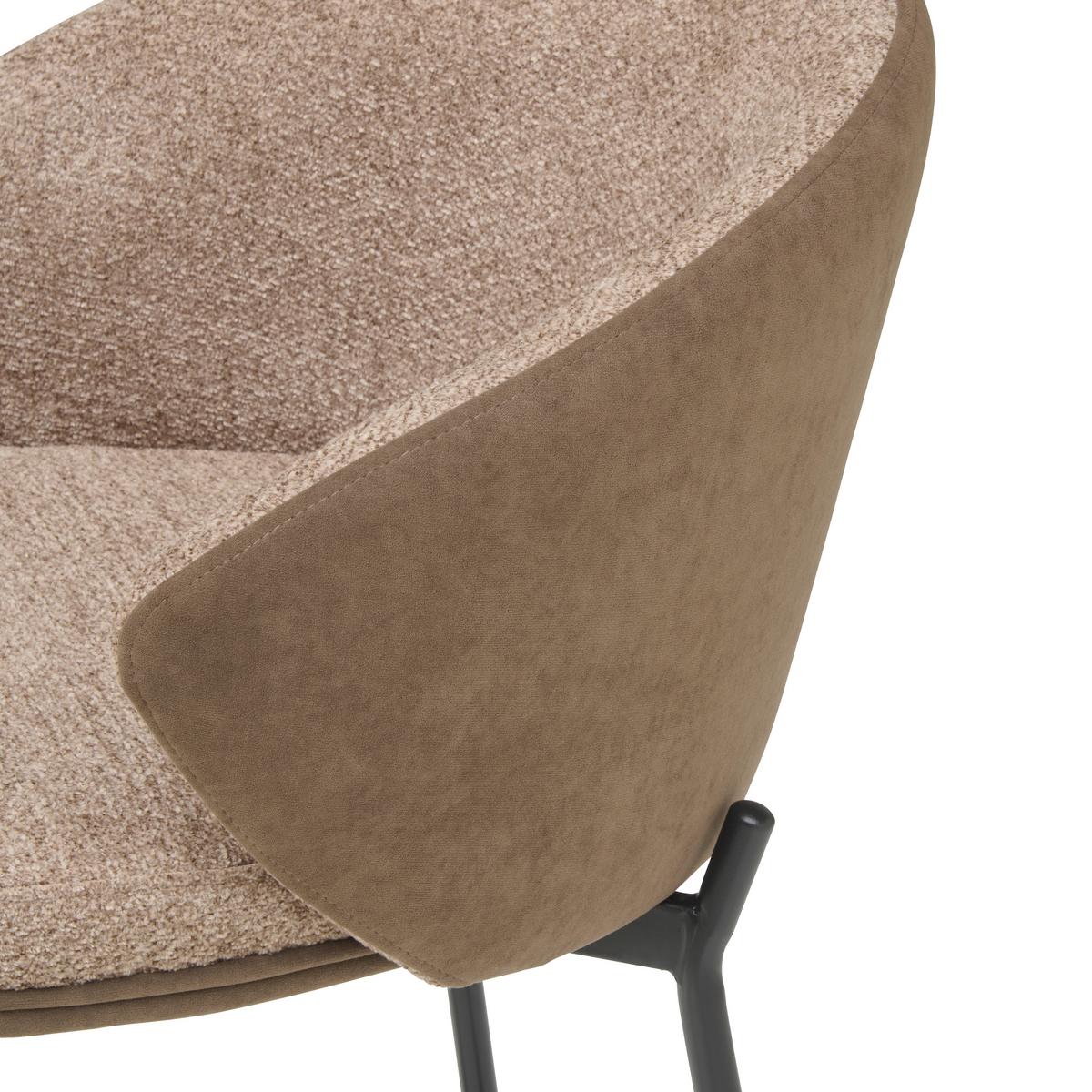 Barhocker Corey Textil Braun B: 53,5 Cm - Schwarz/Braun, MODERN, Textil/Metall (53,5/101/54cm) - MID.YOU