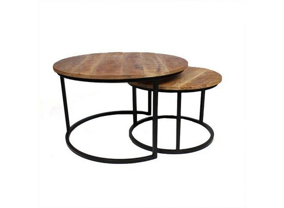 Couchtischset Mango 2-er Set Naturfarben - Schwarz/Naturfarben, MODERN, Holz/Metall (80/80/48cm) - MID.YOU Couchtischset Mango 2-er Set Naturfarben - Schwarz/Naturfarben, MODERN, Holz/Metall (80/80/48cm) - MID.YOU