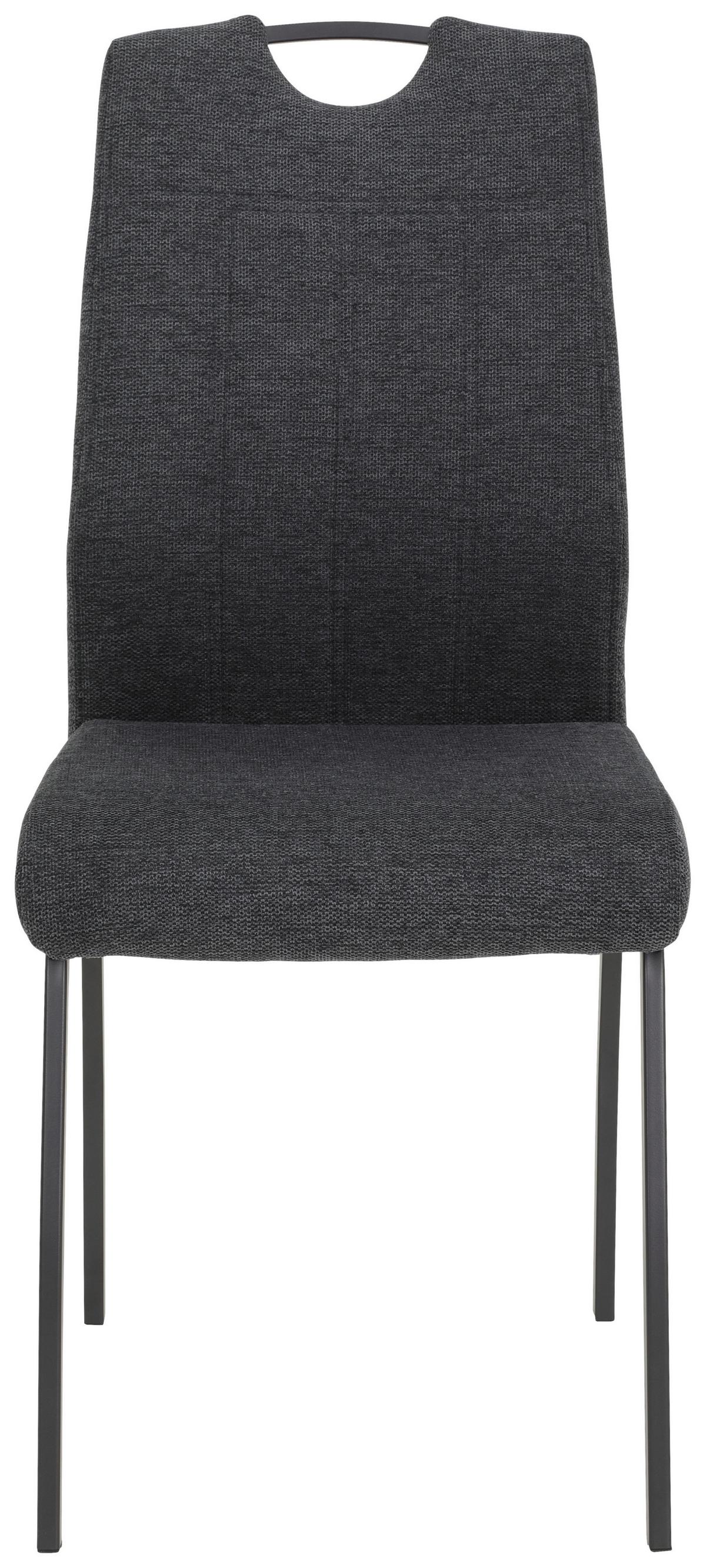 Stuhl-Set Elif IIi S Anthrazit - Dunkelgrau/Anthrazit, MODERN, Textil/Metall (44/96/64cm) - MID.YOU