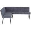 Eckbank Cory - Hellgrau/Schwarz, MODERN, Textil/Metall (154/194cm) - MID.YOU