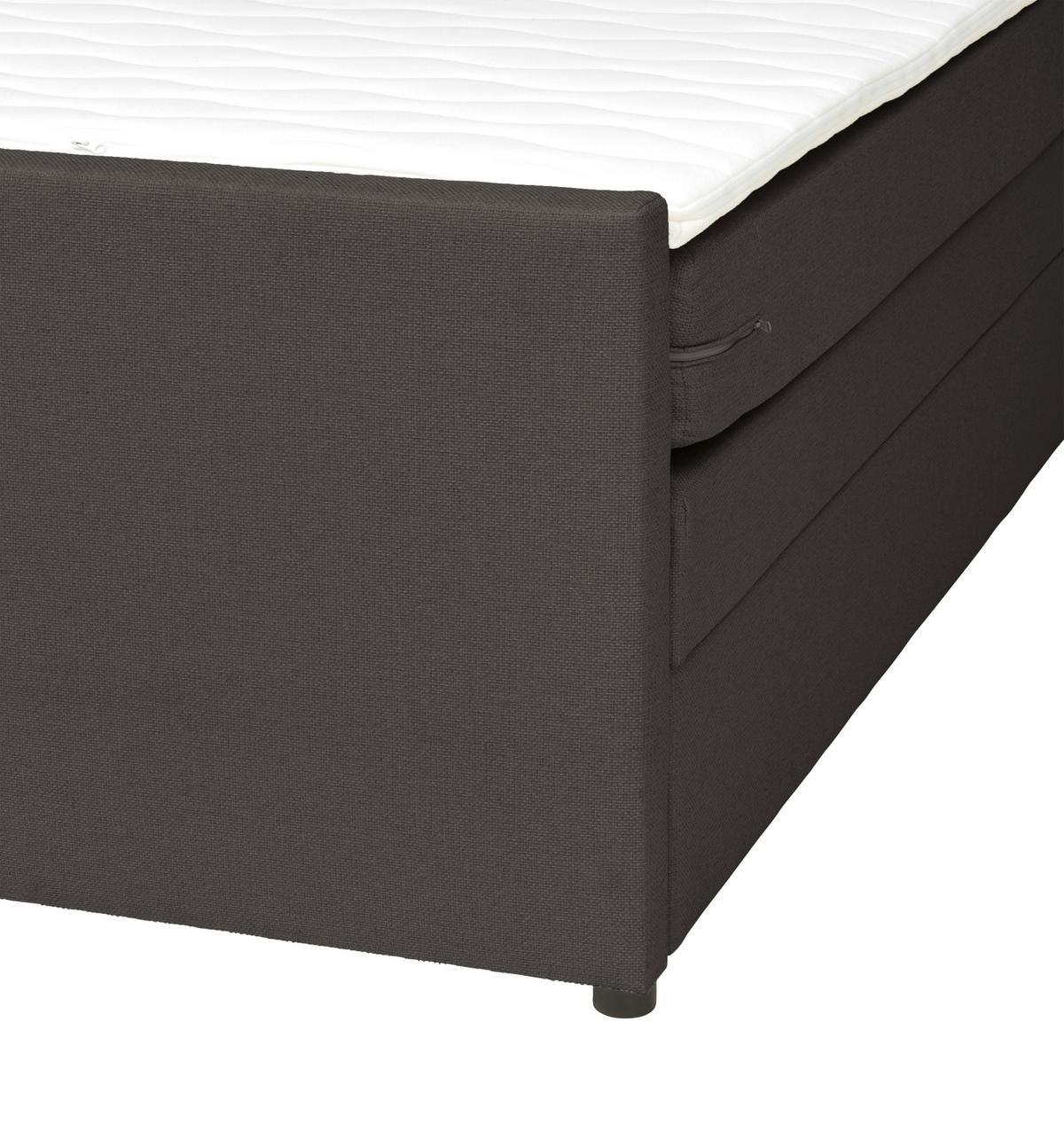 Boxspringbett mit Bettkasten Nida 100x200 cm Graphitfarben - Graphitfarben/Schwarz, MODERN, Holz/Textil (100/200cm) - MID.YOU