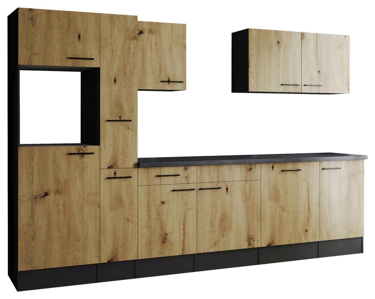 Küchenleerblock Oliver Artisan Dekor B: 310 cm - Eiche Artisan/Grau, Design, Holzwerkstoff (310cm) - Respekta