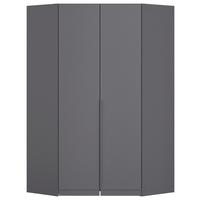 Eckkleiderschrank Alabama Grau Metallic B: 117 Cm - Grau, MODERN, Holzwerkstoff (117/229/117cm) - Rauch Möbel