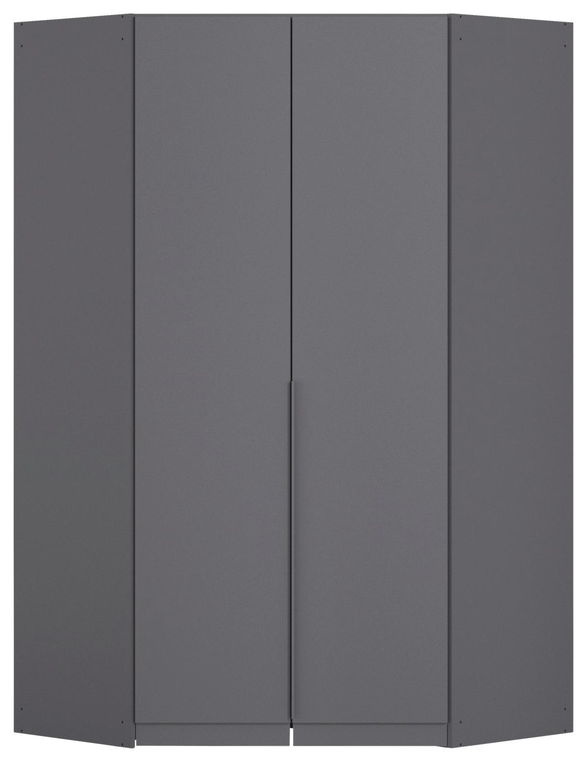 Eckkleiderschrank Alabama Grau Metallic B: 117 Cm - Grau, MODERN, Holzwerkstoff (117/229/117cm) - Rauch Möbel