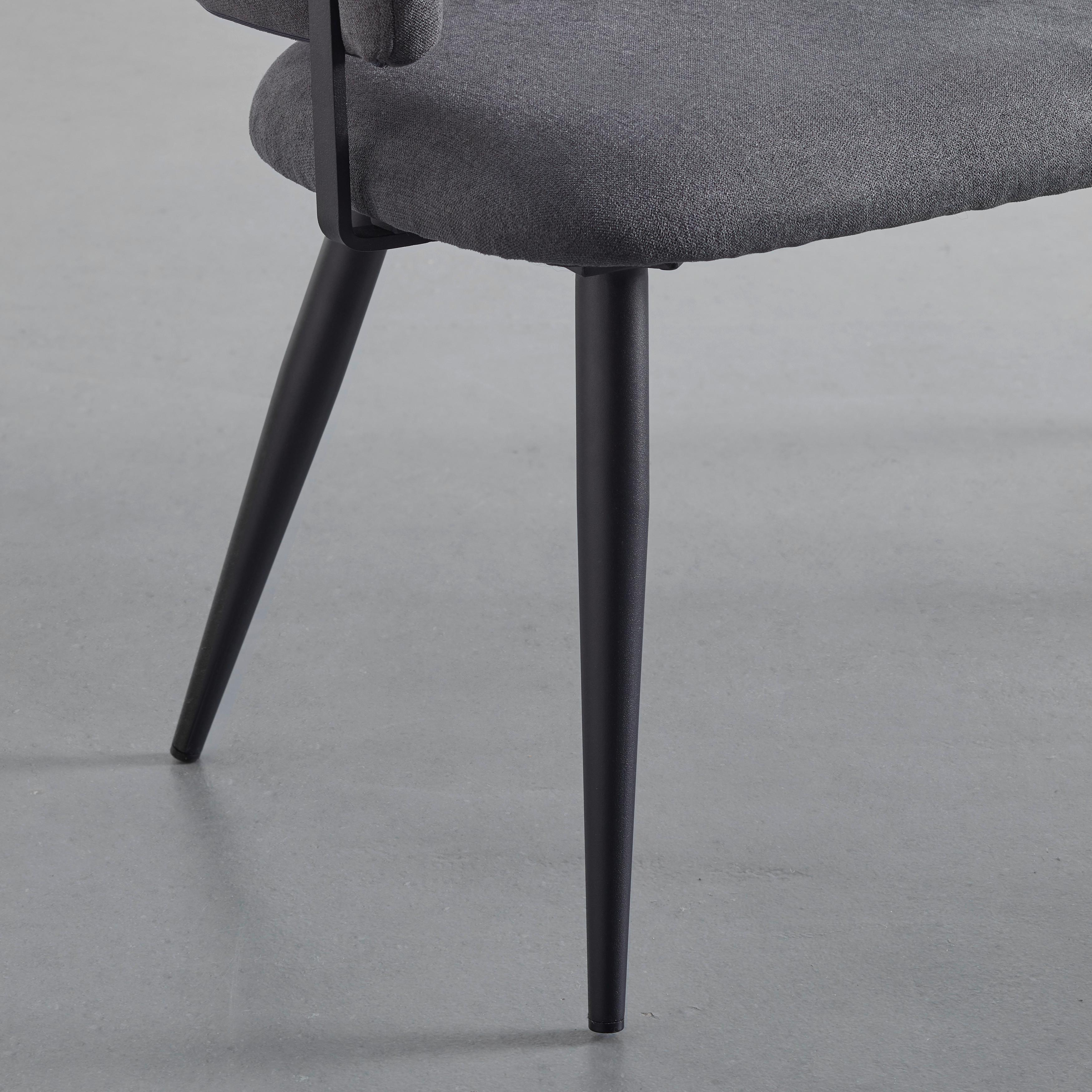 Lavice Nino Tmavě Šedá - černá/tmavě šedá, Moderní, kov/dřevo (120/80/58cm) - Bessagi Home