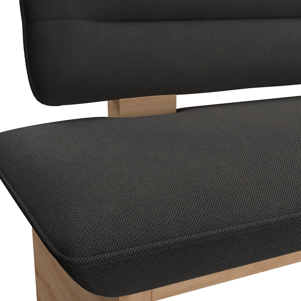 Sitzbank Beluna II Webstoff anthrazit, B: 120cm - Eichefarben/Anthrazit, KONVENTIONELL, Holzwerkstoff/Textil (120/87/67cm) - James Wood