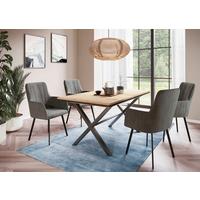 Tischgruppe Karina G - Anthrazit/Eiche Artisan, MODERN, Holzwerkstoff/Textil (160 - 200/76/90cm) - MID.YOU