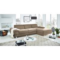 Ecksofa Elvis Schlammfarben S: - Schlammfarben/Silberfarben, KONVENTIONELL, Textil (259/182cm) - Trendmanufaktur
