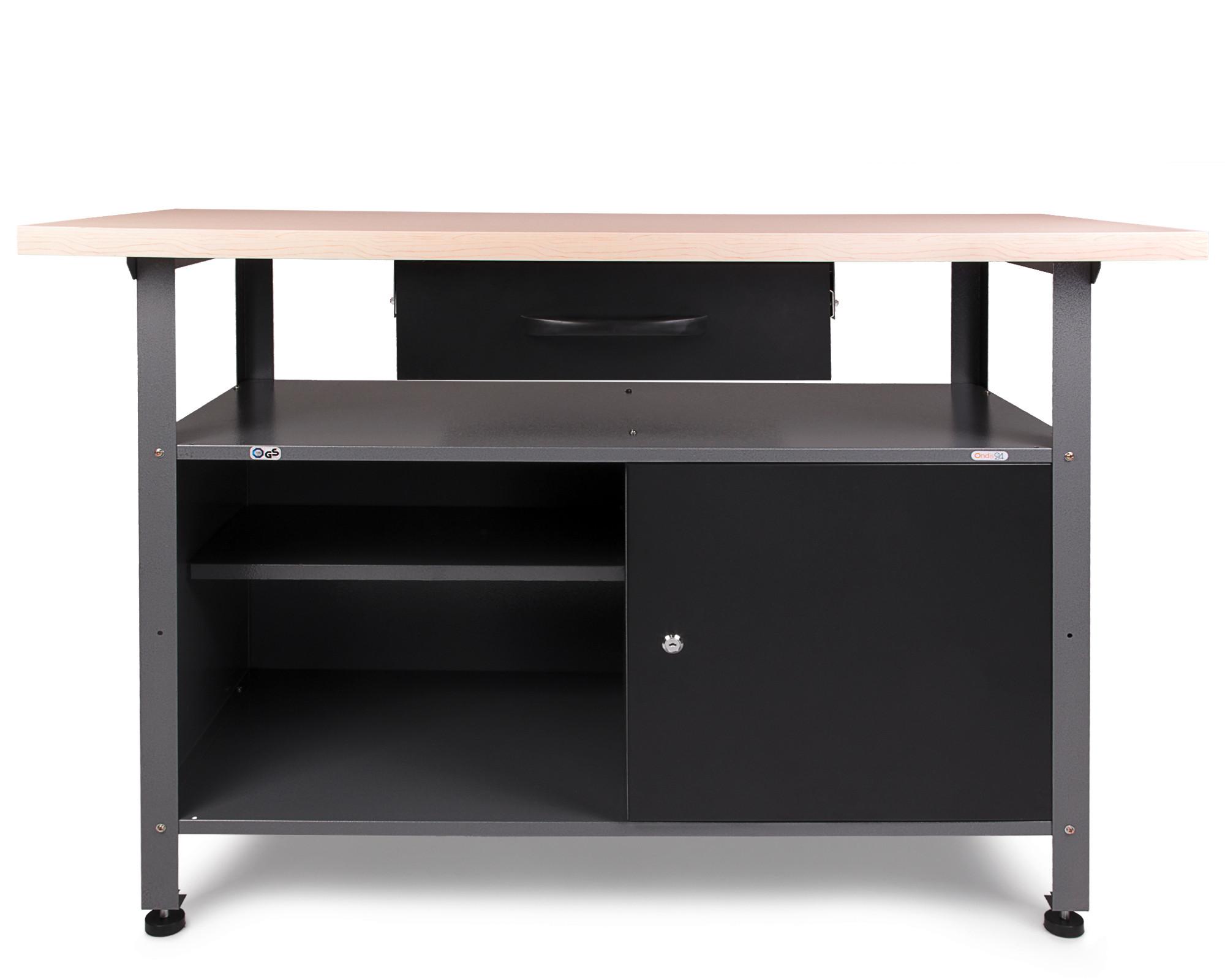 Werkbank Stahl Grau B: 120 Cm Höhenverstellbar - Grau, Basics, Holz/Metall (120/85/60cm)