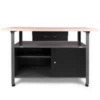 Werkbank Stahl Grau B: 120 Cm Höhenverstellbar - Grau, Basics, Holz/Metall (120/85/60cm)