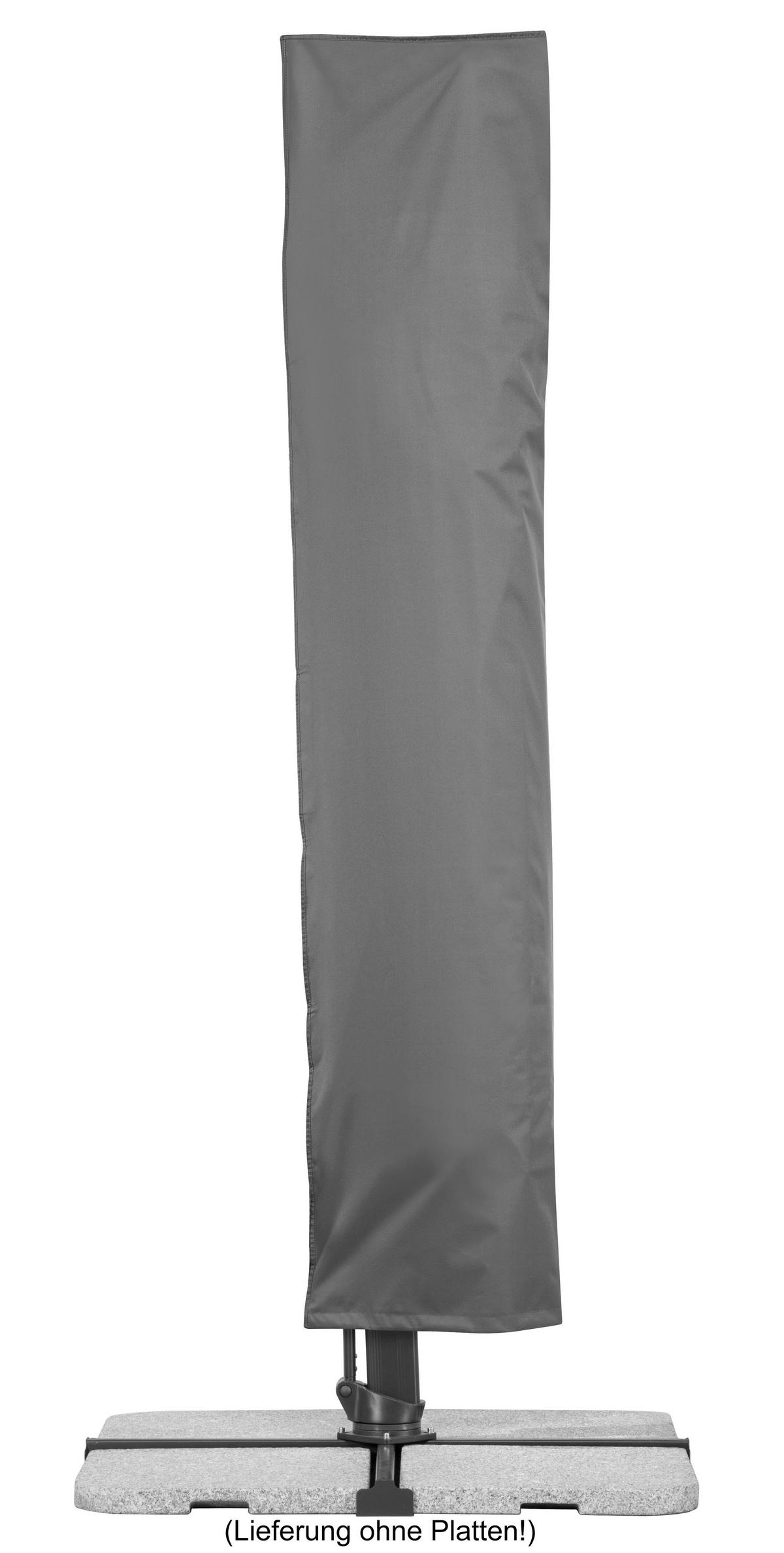 Ampelschirm Rhodos Smart BxHxT: 360x253x300 cm Silbergrau - Anthrazit/Hellgrau, Basics, Textil/Metall (360/253/300cm) - Schneider