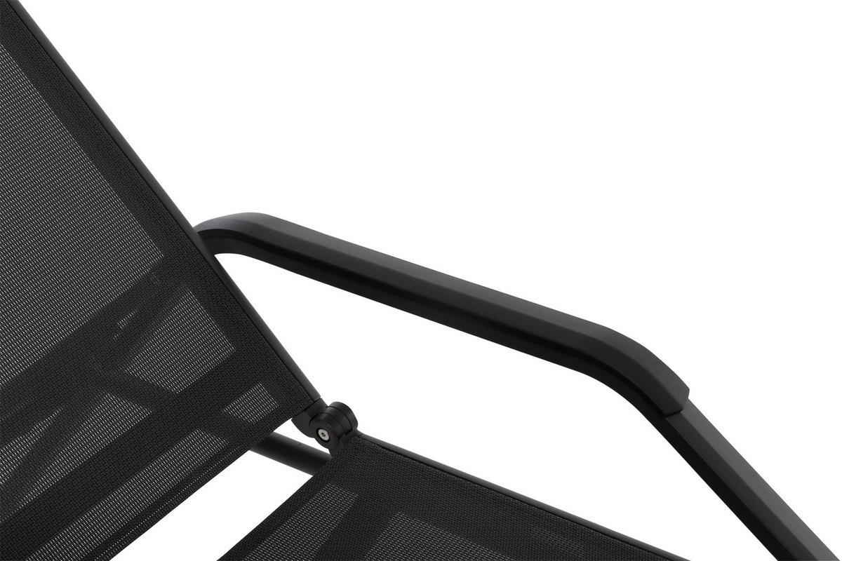 Gartenliege Tesoro Aluminium/ Netzgewebe Verstellbar - Anthrazit/Schwarz, KONVENTIONELL, Textil/Metall (70/108/195cm) - Siena Garden