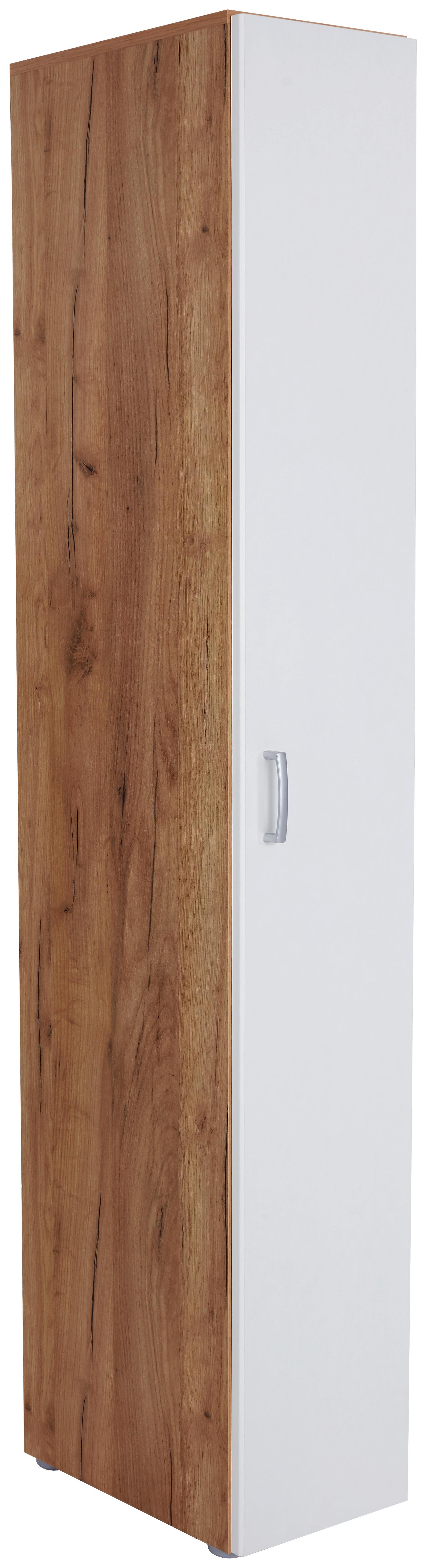 Szekrény Tio - Tölgyfa/Fehér, konvencionális, Faalapú anyag (30/183/37,5cm)