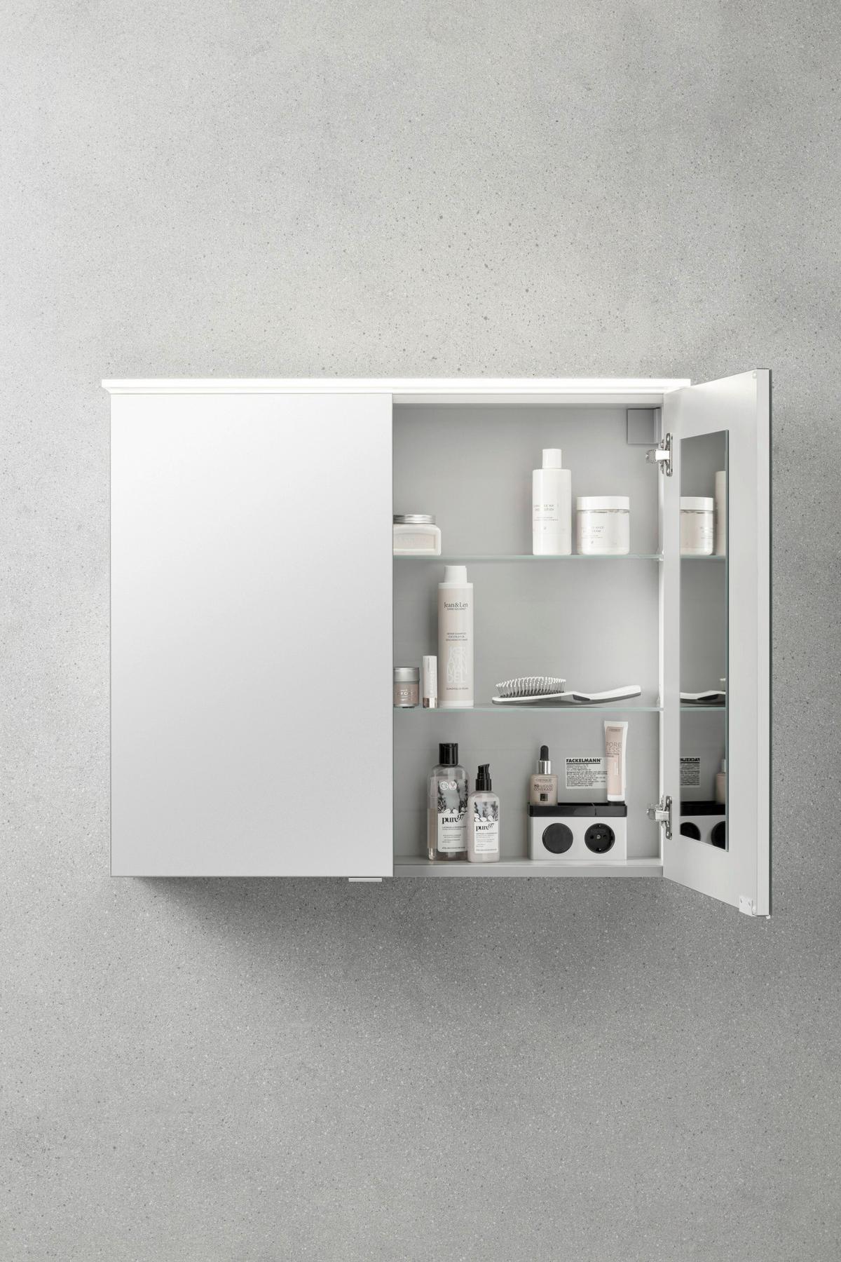Badezimmer B.Perfekt Eichefarben 3-Teilig - Eichefarben/Weiß, Basics, Glas/Keramik (82cm) - MID.YOU