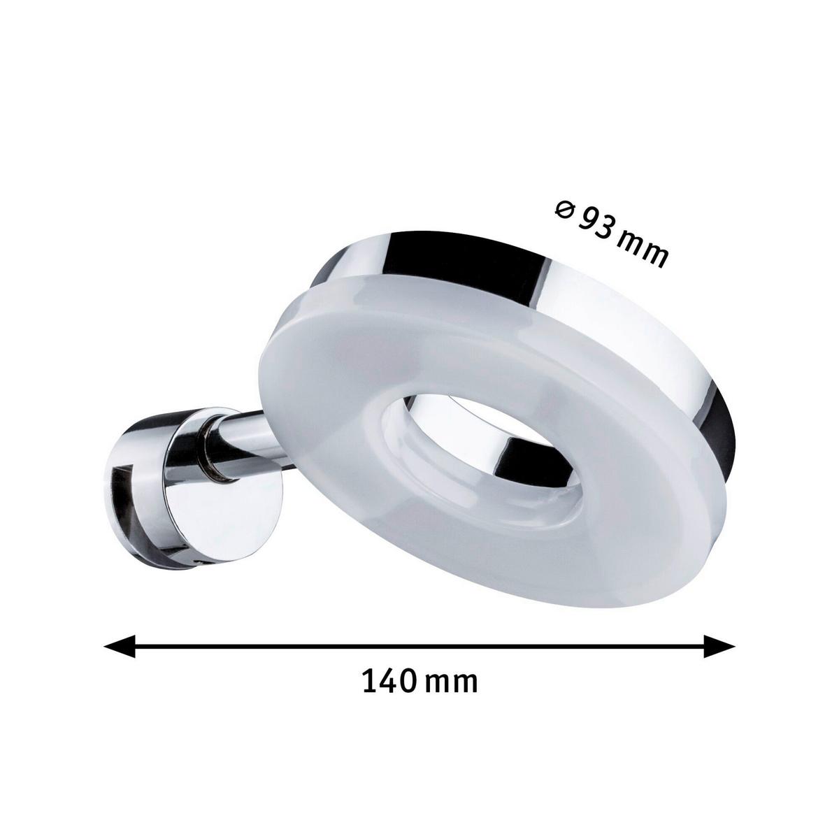 LED-Wandleuchte 1-Flammig Chromfarben Rund - Chromfarben, Design, Kunststoff/Metall (9,3cm) - Paulmann