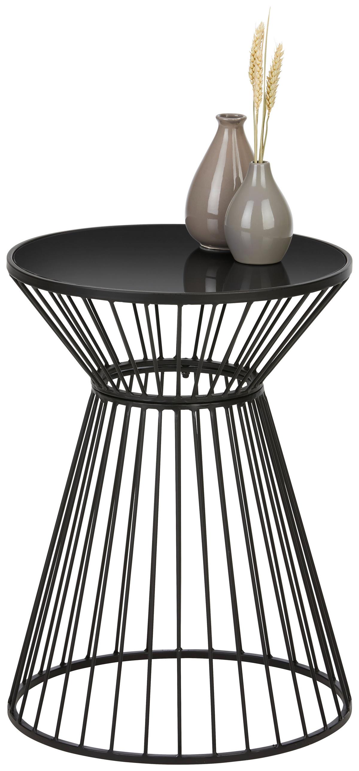 Príručný stolík RAVEN černá P:40cm - čierna, Modern, kov/sklo (40/55cm) - Mömax