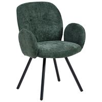 Armlehnstuhl Niklas Schwarz/Dunkelgrün Gepolstert - Dunkelgrün/Schwarz, LIFESTYLE, Holz/Textil (60/87/65cm) - Livetastic