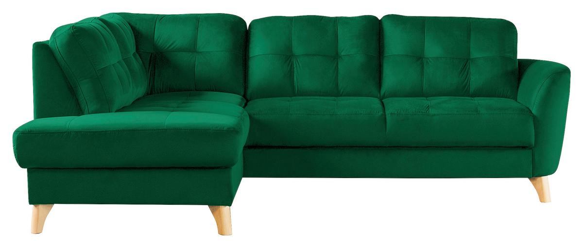Ecksofa Nordic Dunkelgrün S: 190x236 cm - Dunkelgrün/Buchefarben, Design, Textil (190/236cm) - Livetastic