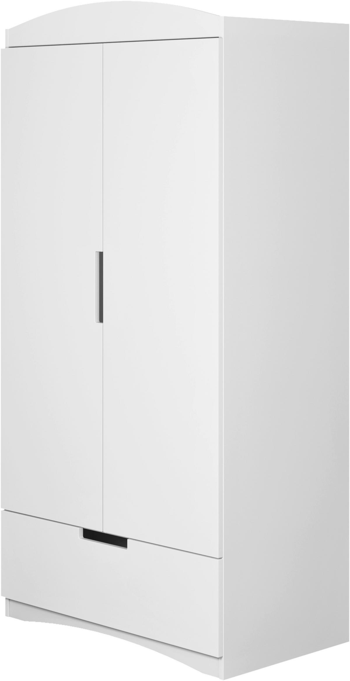 KINDERKLEIDERSCHRANK Classic Weiß B: 90cm - Weiß, MODERN, Holzwerkstoff (90/183,5/52cm) - MID.YOU