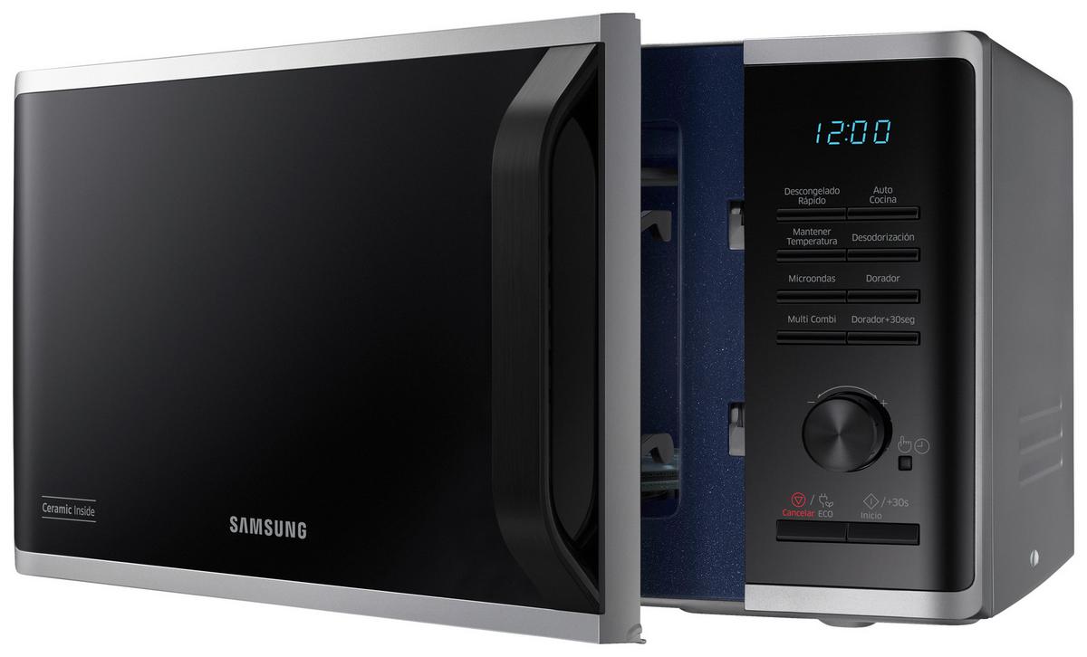 Mikrowelle Schwarz/Silberfarben 1250w - Silberfarben/Schwarz, Basics, Keramik/Kunststoff (49/27,5/39cm) - Samsung