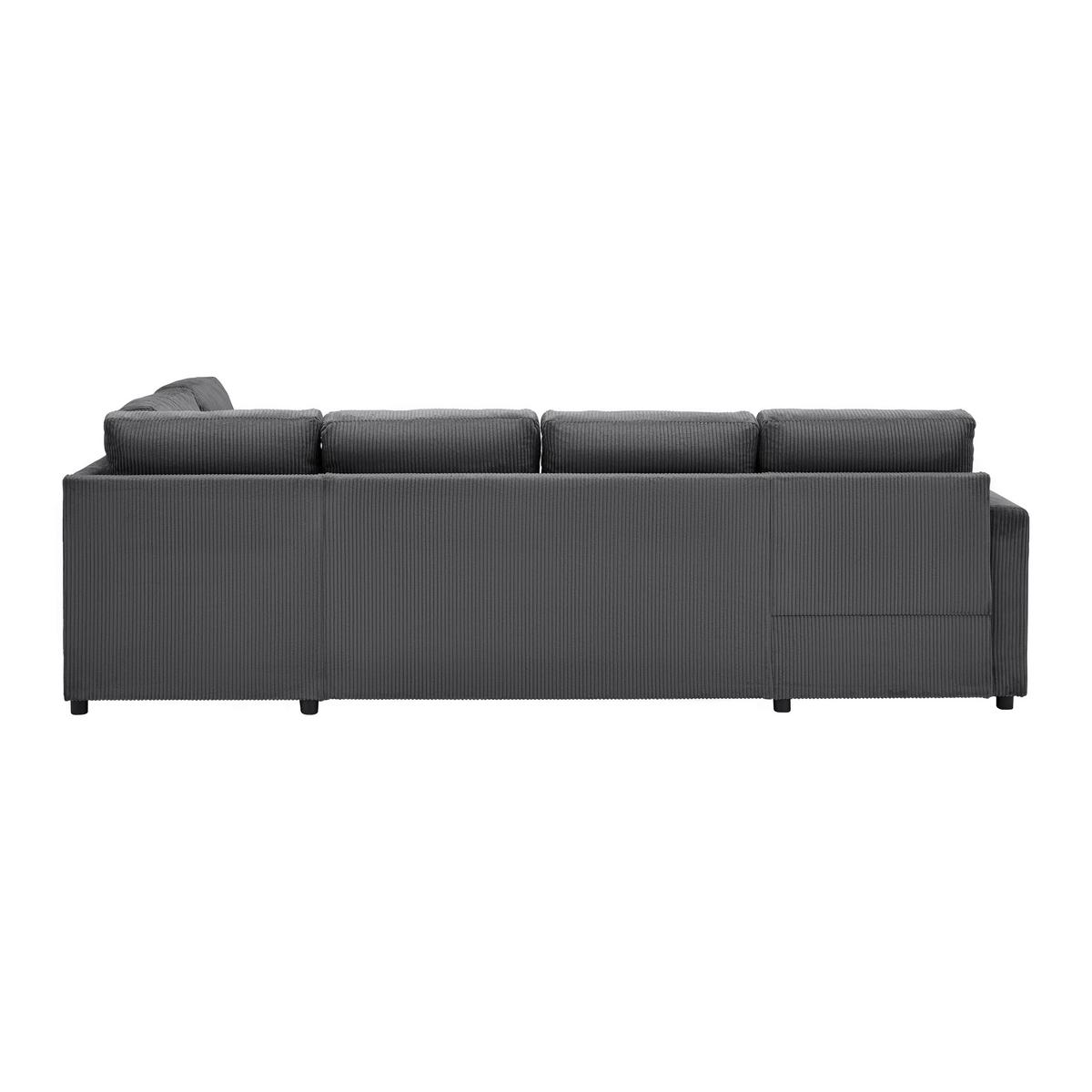 Sedacia súprava MARTINA U, pravá, antracitový menčester - čierna/antracitová, Modern, kov/drevo (146/276/204cm) - Mömax