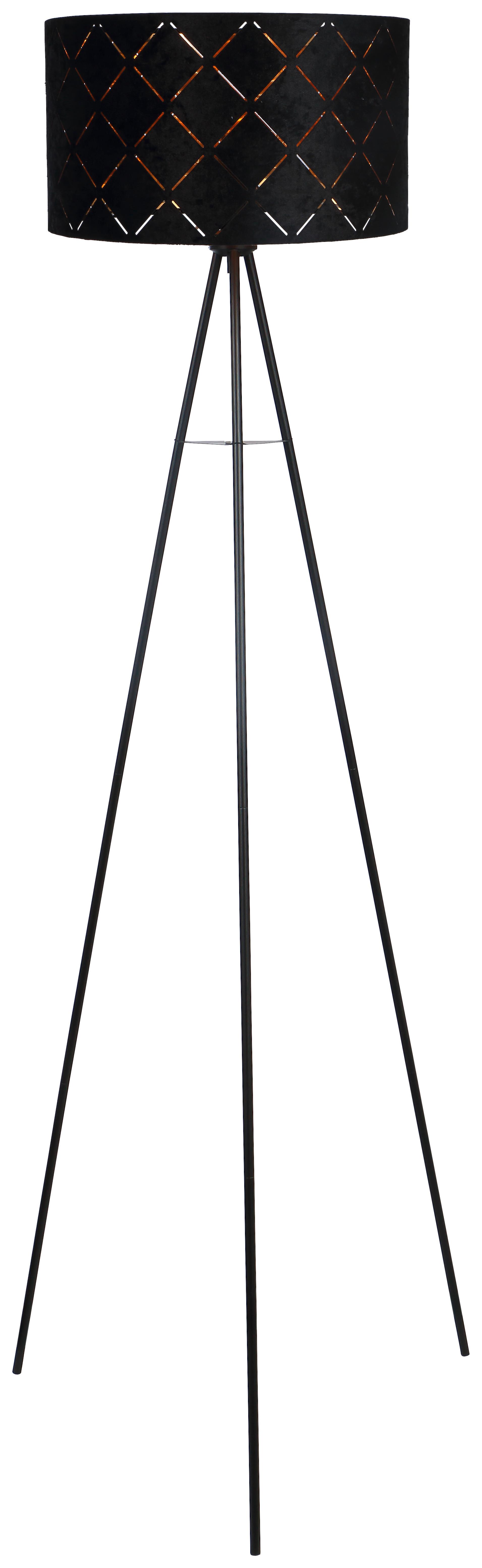Stojací Lampa Evelyn V: 149cm, 40 Watt - černá, Lifestyle, kov (149cm) - Modern Living
