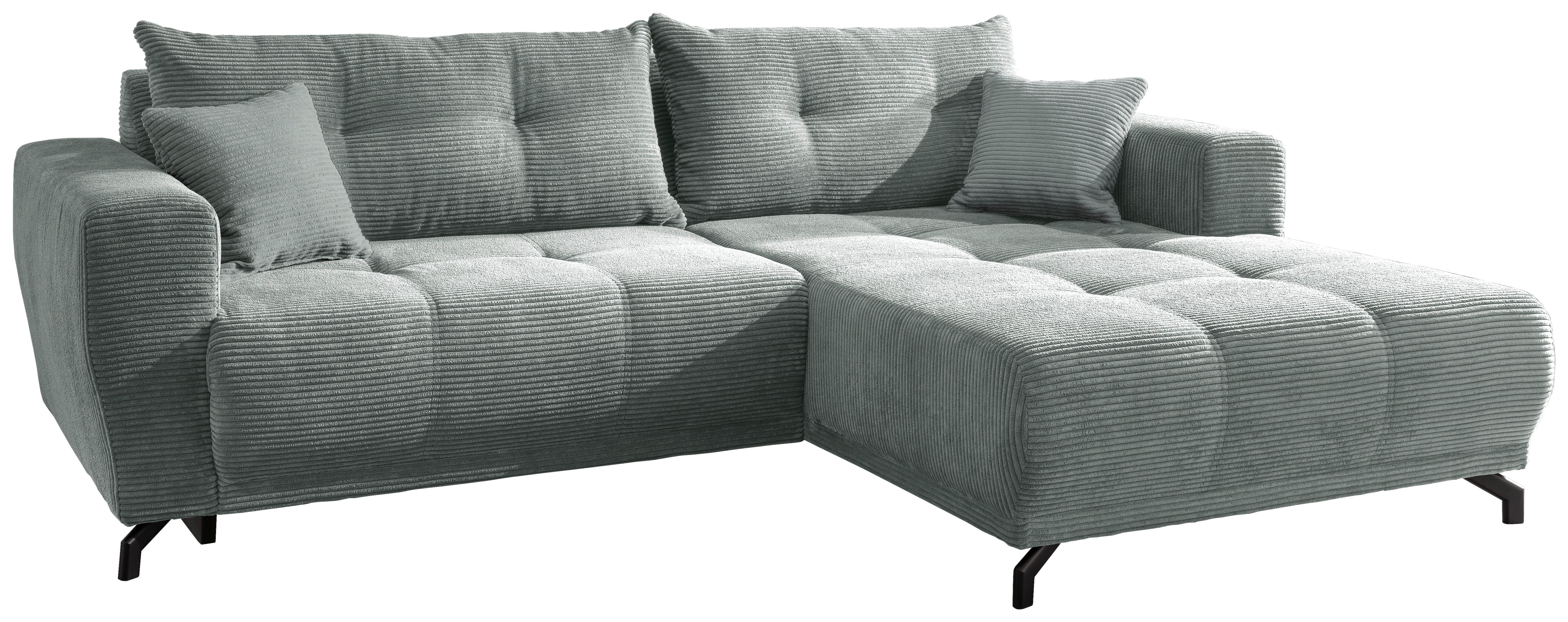 Ecksofa Restato Hellblau S: 246/177 cm - Schwarz/Hellblau, MODERN, Textil (246/177cm) - MID.YOU
