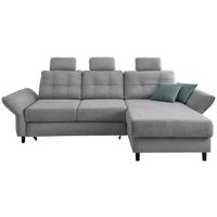 Ecksofa Brizzini Silberfarben S: 250-280/176 Cm - Mintgrau/Silberfarben, MODERN, Holz/Textil (250-280/176cm) - Livetastic