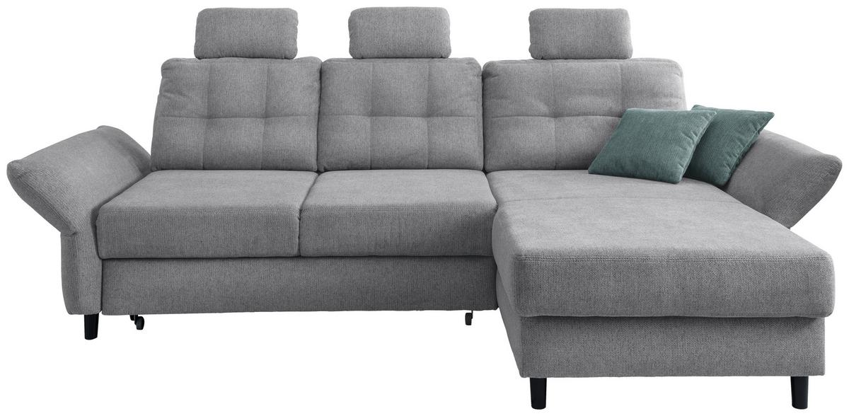 Ecksofa Brizzini Silberfarben S: 250-280/176 Cm - Mintgrau/Silberfarben, MODERN, Holz/Textil (250-280/176cm) - Livetastic