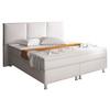 Boxspringbett Mit Topper Lederlook 180x200 Oslo - Silberfarben/Weiß, KONVENTIONELL, Leder/Textil (180/200cm) - MID.YOU