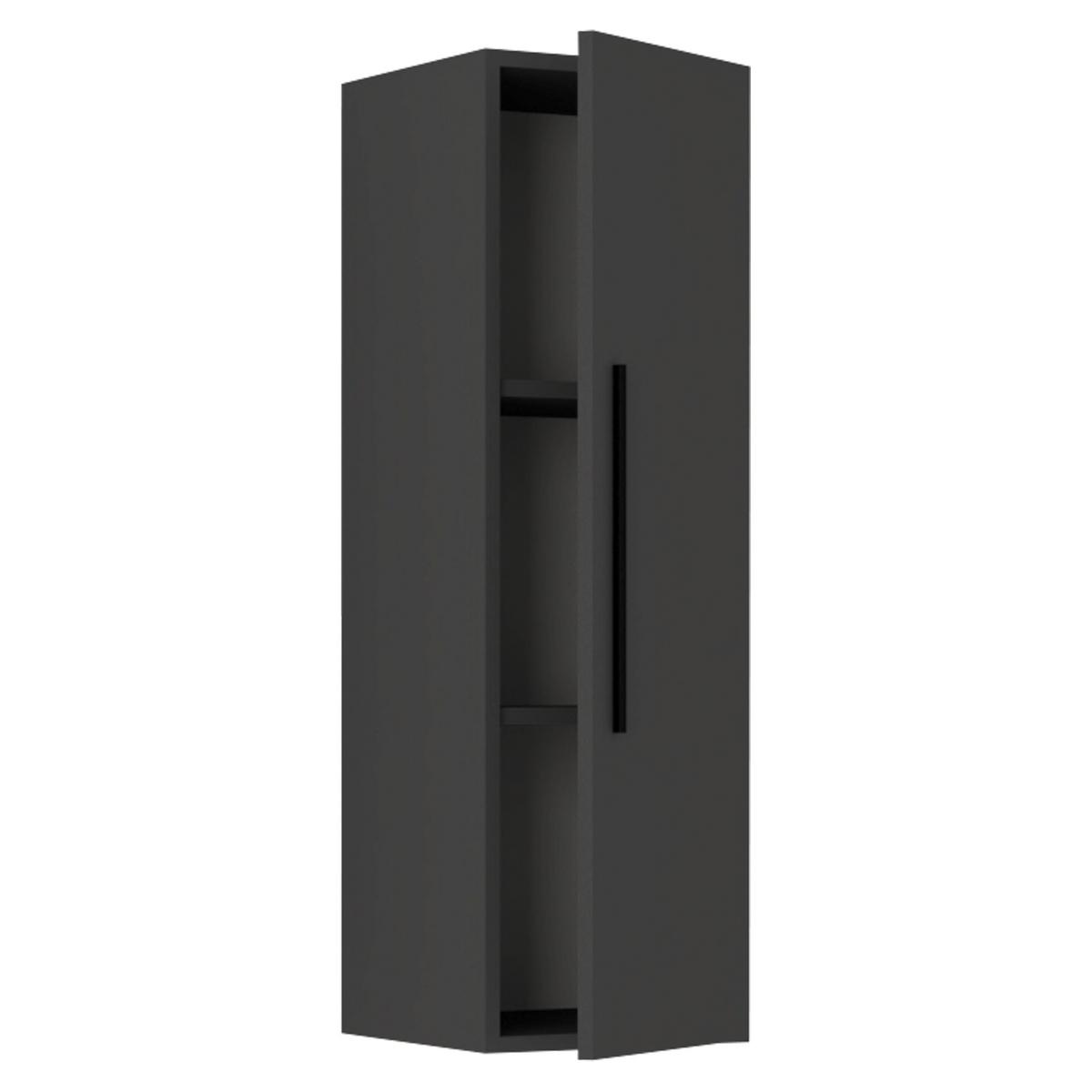 Závěsná skříňka Arila š: 30 cm, antracitová - černá/antracitová, Moderní, kov/kompozitní dřevo (30/95/30cm) - MID.YOU