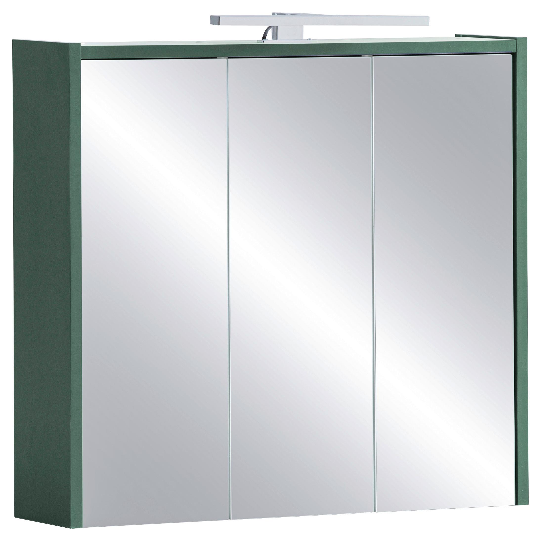 Spiegelschrank Lovis Sps 650 - Dunkelgrün/Weiß, MODERN, Glas/Holzwerkstoff (65,0/62,7/16,0cm) - MID.YOU