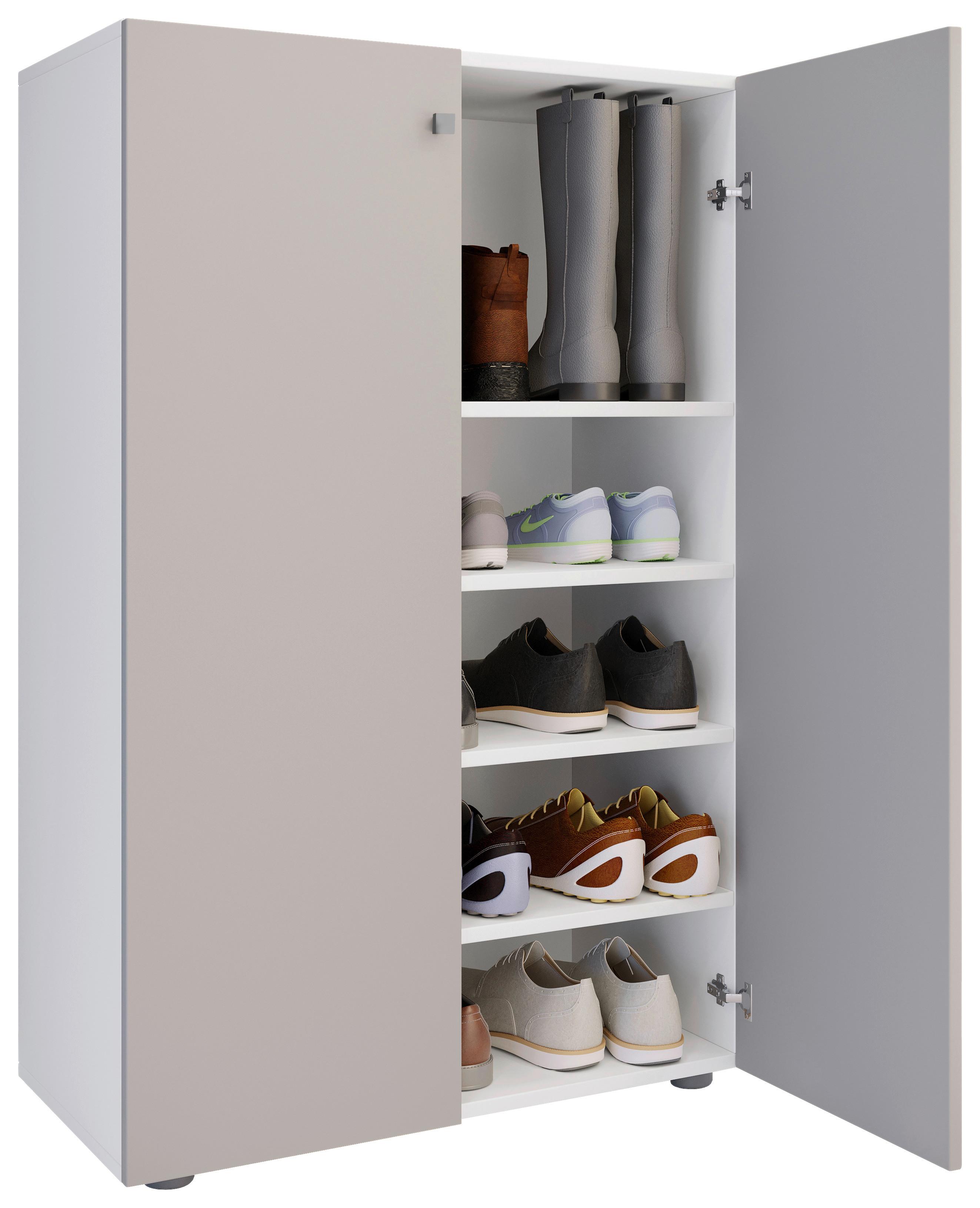 Schuhschrank Lona Grau Weiß