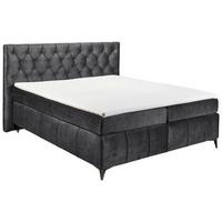 Boxspring postel Pembroke, 180x200, antracitová - černá/antracitová, Basics, kompozitní dřevo/textil (180/200cm) - MID.YOU
