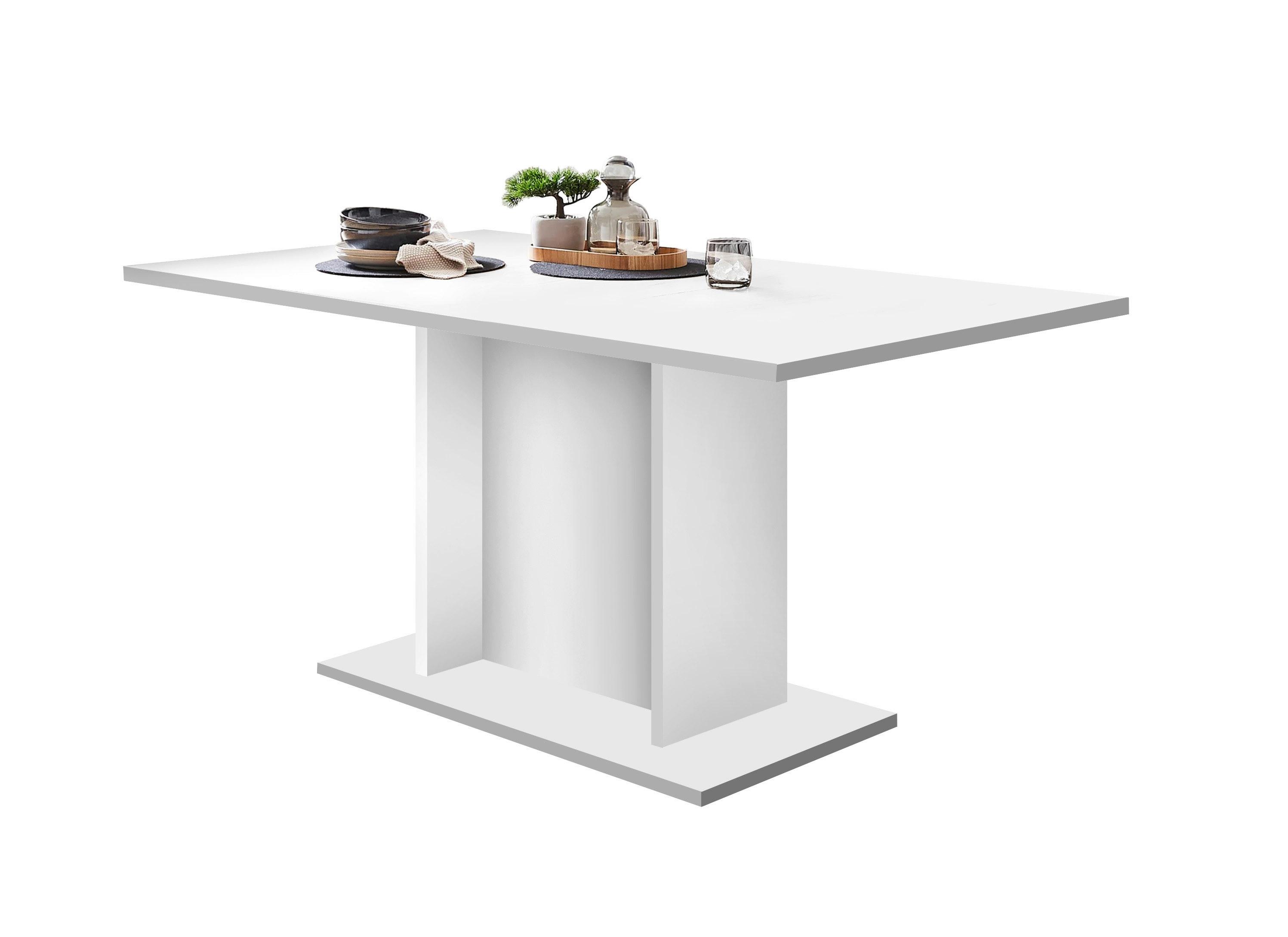 Étkezőasztal Siela - fehér, Konventionell, faalapú anyag (120/74/80cm)