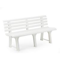 Gartenbank Kunststoff 3-Sitzer Orchidea - Weiß, Basics, Kunststoff (145/49/74cm)