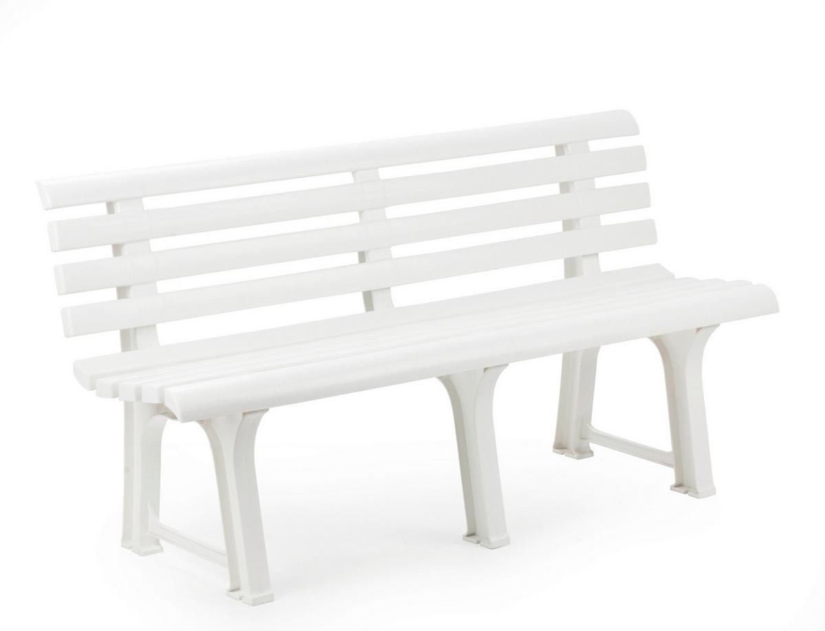 Gartenbank Kunststoff 3-Sitzer Orchidea - Weiß, Basics, Kunststoff (145/49/74cm)