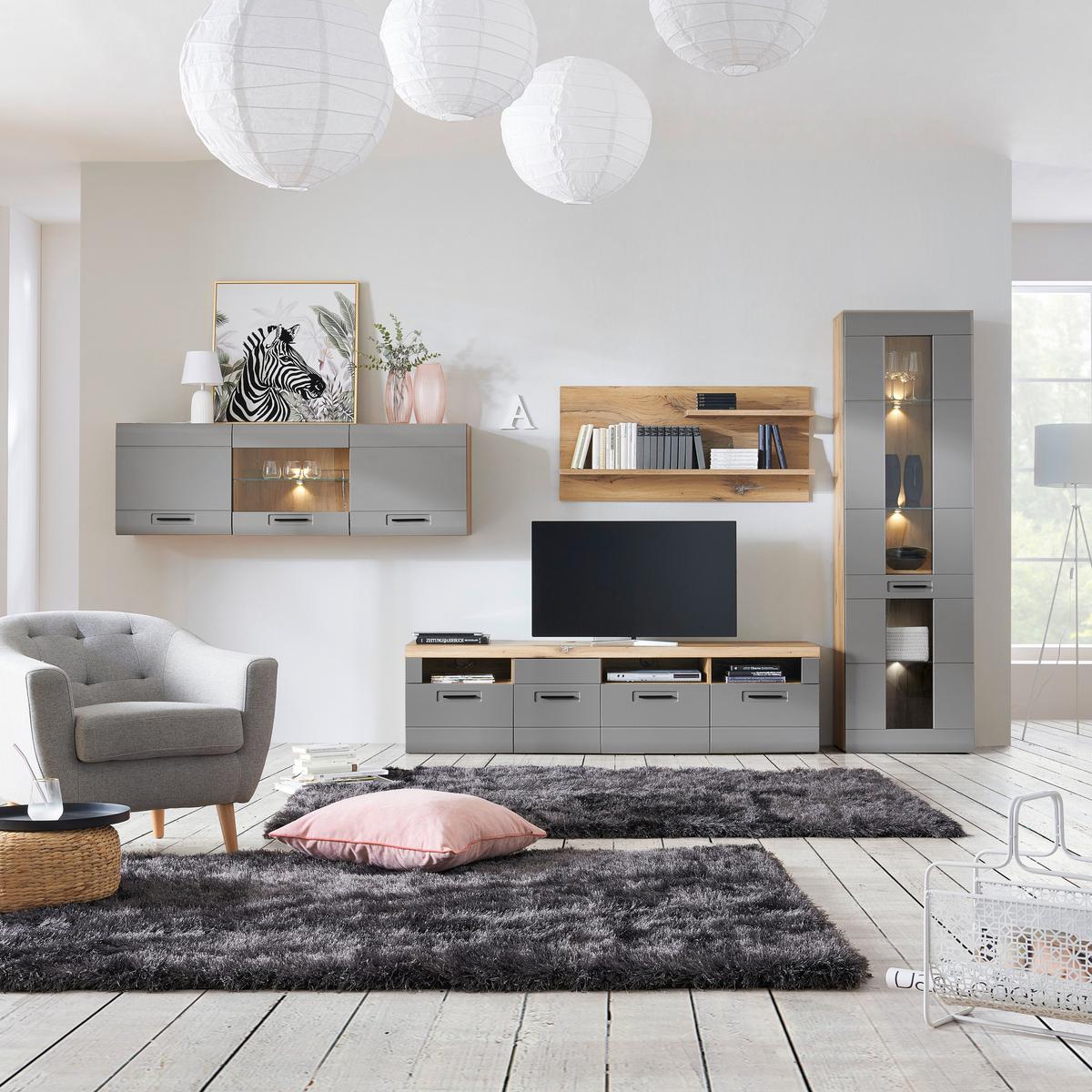 Wandboard Auris B: 120 cm Eiche Dekor - MODERN, Holzwerkstoff (120/55/25cm) - Luca Bessoni