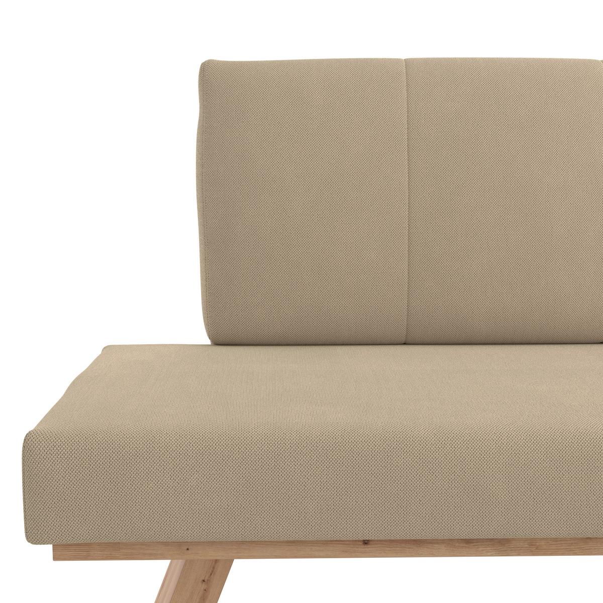 Eckbank Emma Ii Webstoff Beige, B: 185 Cm - Eichefarben/Beige, KONVENTIONELL, Holzwerkstoff/Textil (185/150cm)