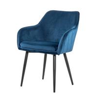 Armlehnstuhl Blau B: 61cm - Blau/Schwarz, MODERN, Textil/Metall (61/85/60cm) - Livetastic