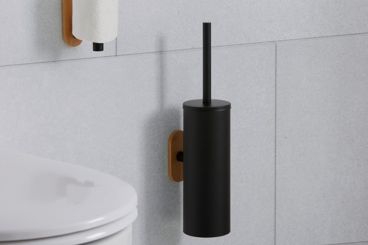 WC - sada OREA BAMBOO - SB - - černá, Moderní, kov/plast (9/39,5/13cm) - Mömax