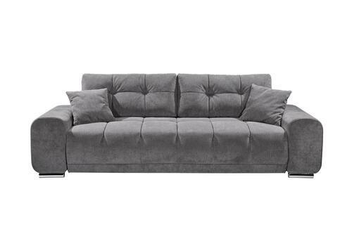 3-sitzer-sofa Paco Graubraun Mikrovelours - Graubraun/Braun, MODERN, Holzwerkstoff/Textil (260/95/90cm) - MID.YOU