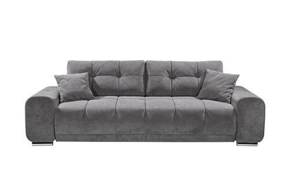 3-sitzer-sofa Paco Graubraun Mikrovelours - Graubraun/Braun, MODERN, Holzwerkstoff/Textil (260/95/90cm) - MID.YOU